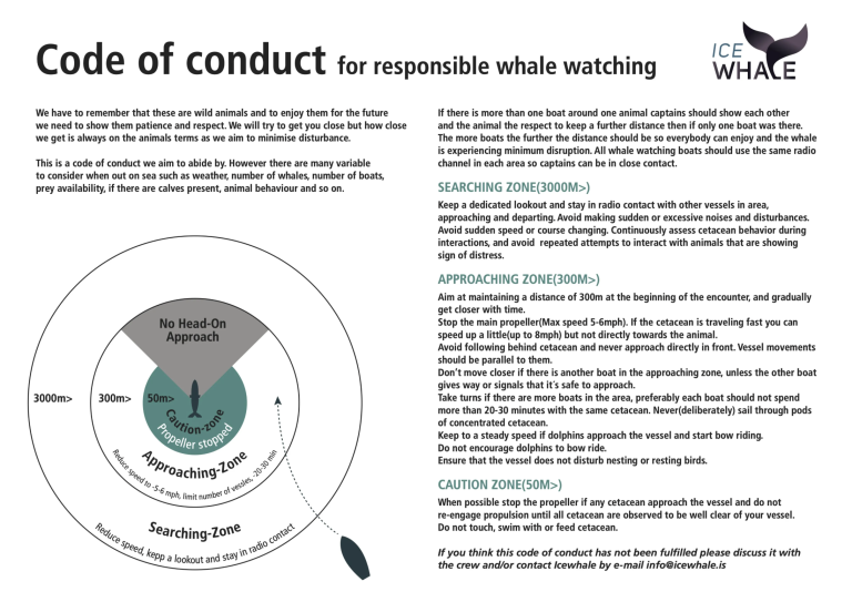 Code of Conduct for Responsible Whale Watching in Iceland by IceWhale